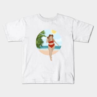 Beach Girl 9, Summertime illustration Kids T-Shirt